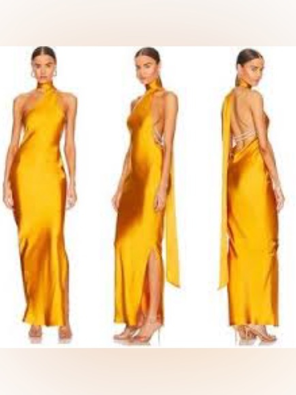 Khanums Gold Open Back Off Shoulder Dress Sz S